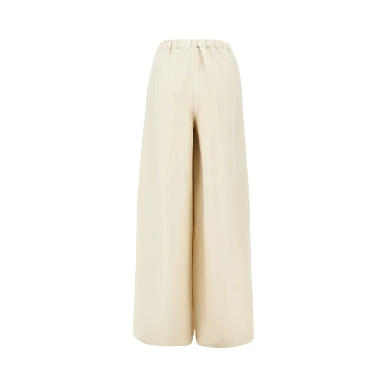 Pantalon large Max Mara en lin et soie