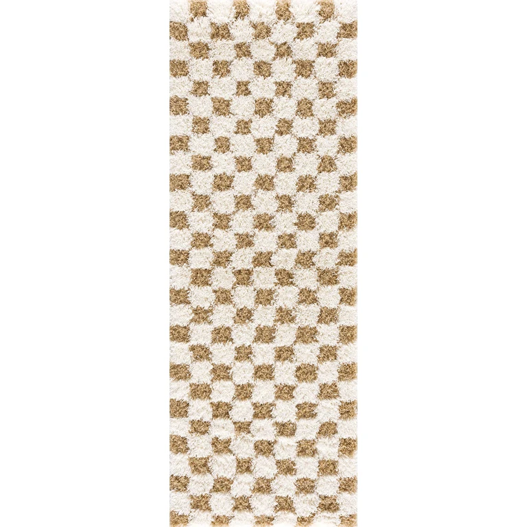 Atira Mustard Checkered Area Rug