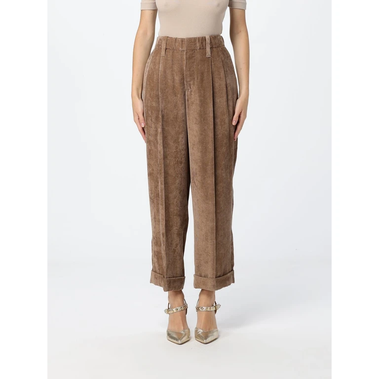 Wide-Leg Cropped Trousers in Cashmere Corduroy Velvet (MP547P9274C3368)