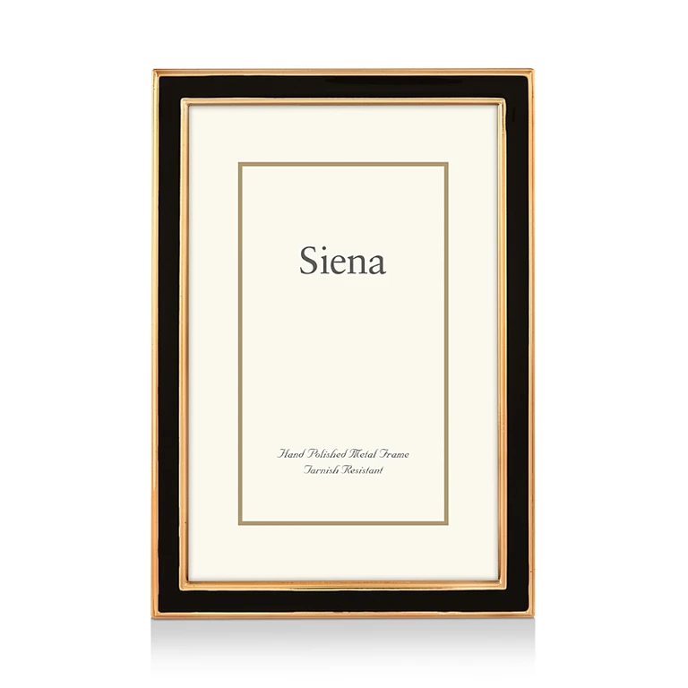Siena Wide Enamel with Gold Frame, 4 x 6