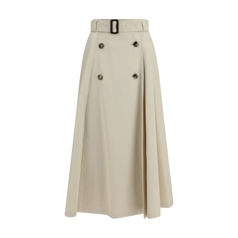 Burberry Beige Cotton Midi Skirt - Women