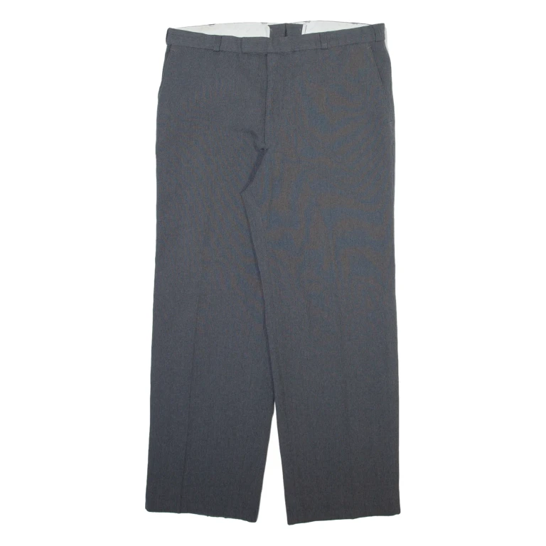 Mens Trousers Grey Regular Straight Wool W34 L28