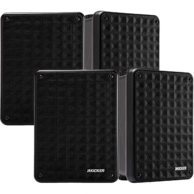 KB6 Indoor Outdoor Patio Speakers Bundle Black (4 Speaker Bundle)