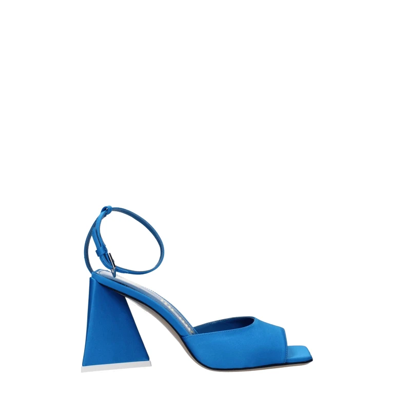 The Attico Blue Satin Stiletto Heel Sandals - Women