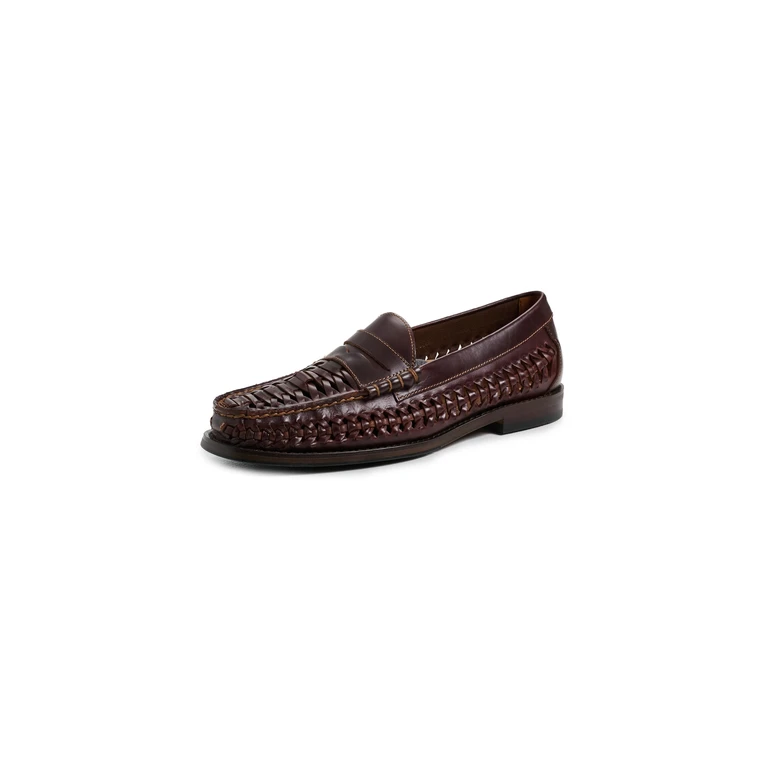 G. H. Bass Lexington Woven Leather Loafers Leather Brown 12