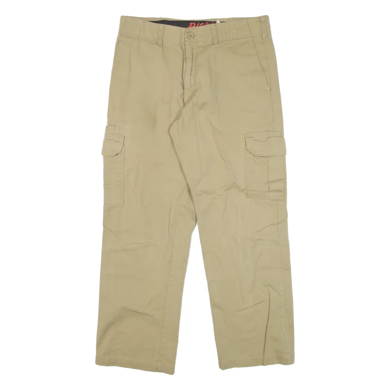 DICKIES Cargo Mens Trousers Beige Relaxed Straight W32 L30