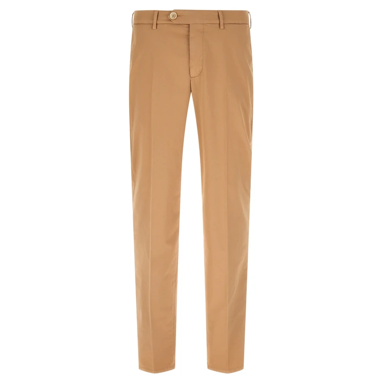 Beige Cotton Casual Pants - Men