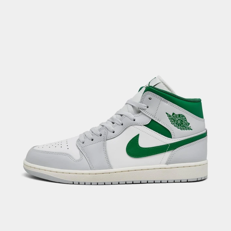 [dq8426-142] Mens Air Jordan Retro 1 Mid 'white Pure Platinum Pine Green'