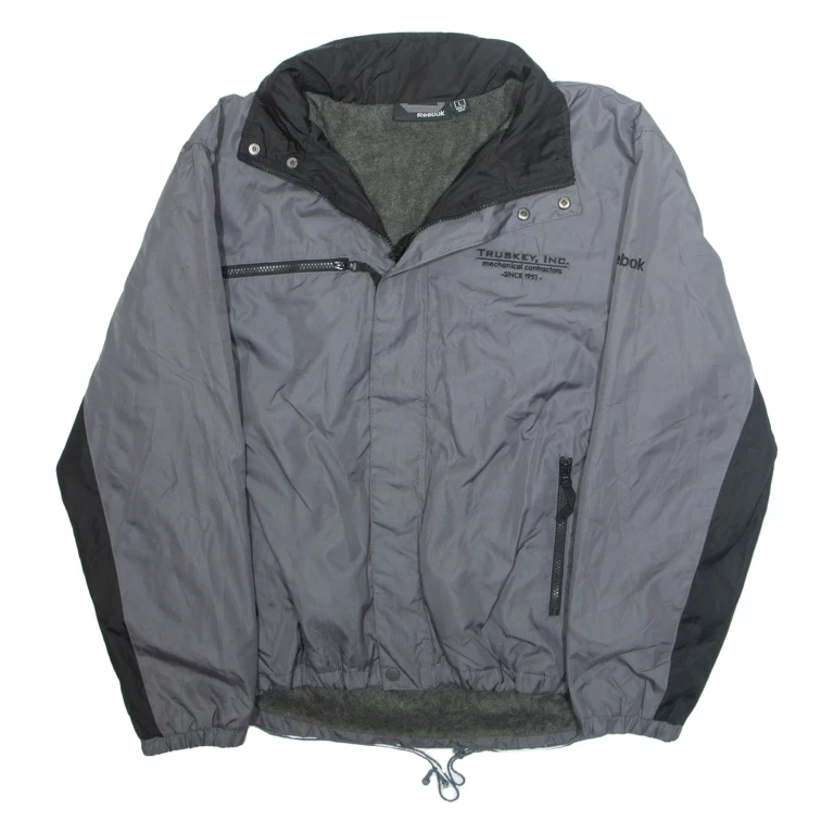 REEBOK Mens Track Jacket Grey L
