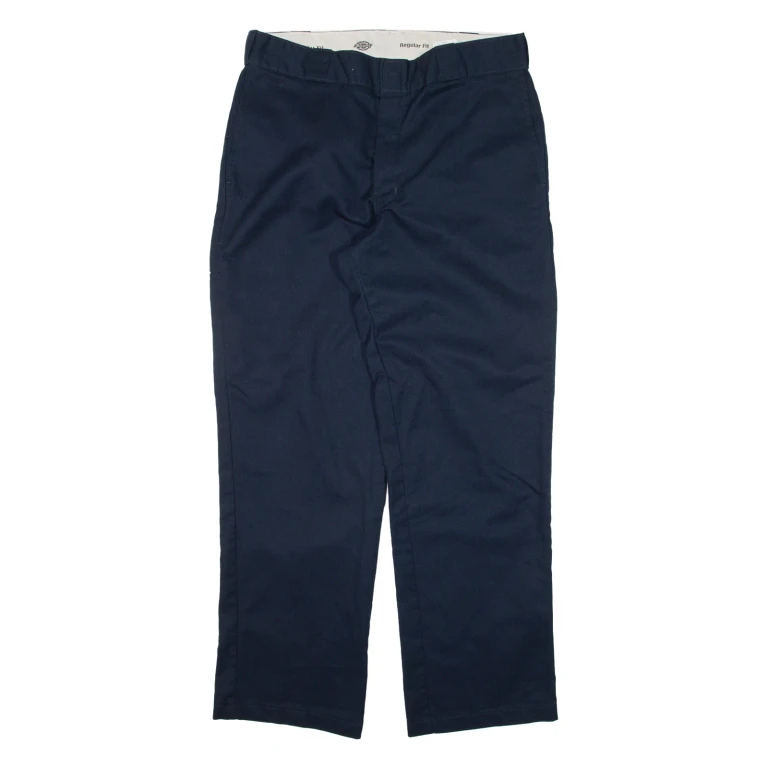 DICKIES Mens Trousers Blue Regular Straight W34 L30