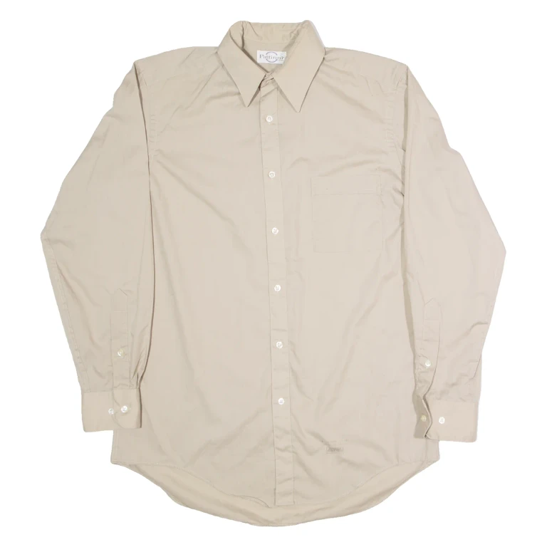 PATTINI Mens Plain Shirt Grey Long Sleeve M