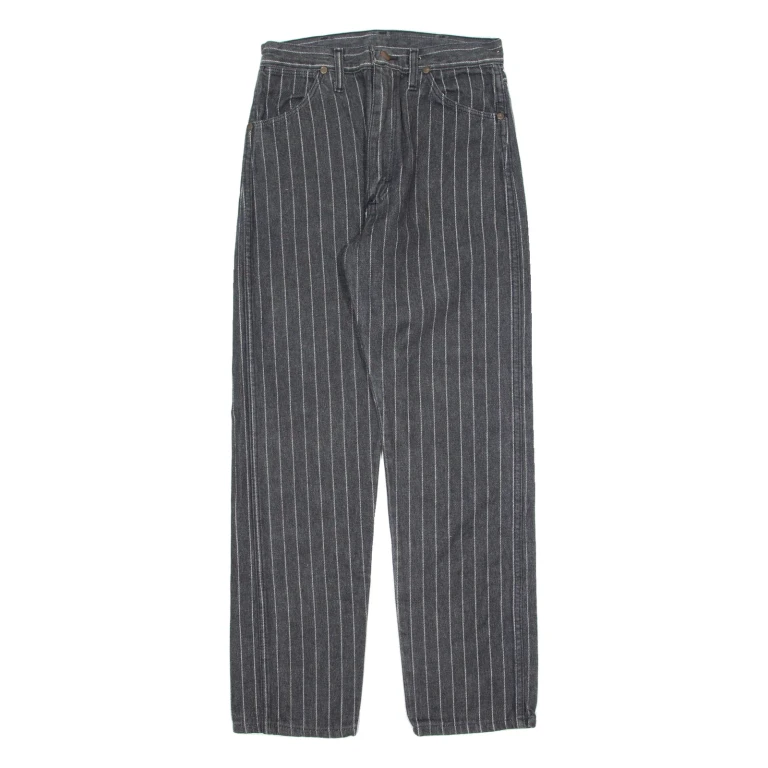 WRANGLER Striped Womens Trousers Grey Regular Straight W26 L30