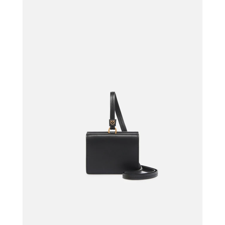 Pinko - Portefeuille compact en cuir avec dragonne