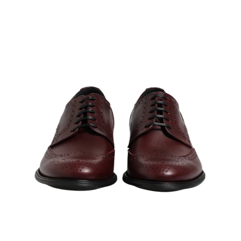 Dolce & Gabbana Brown Leather Lace Up Derby Dress Shoes - Men