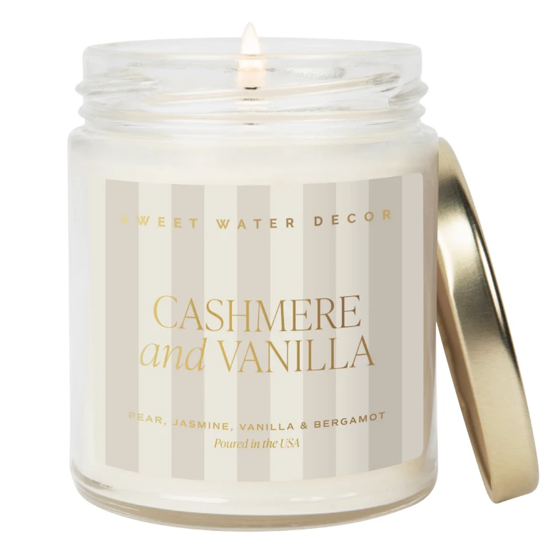 Cashmere and Vanilla Soy Patterned Candle - Clear Jar - 9 oz