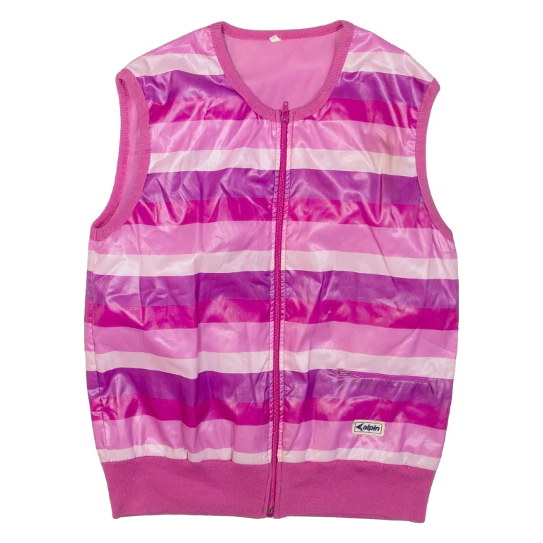 ALPIN Womens Gilet Pink Striped M