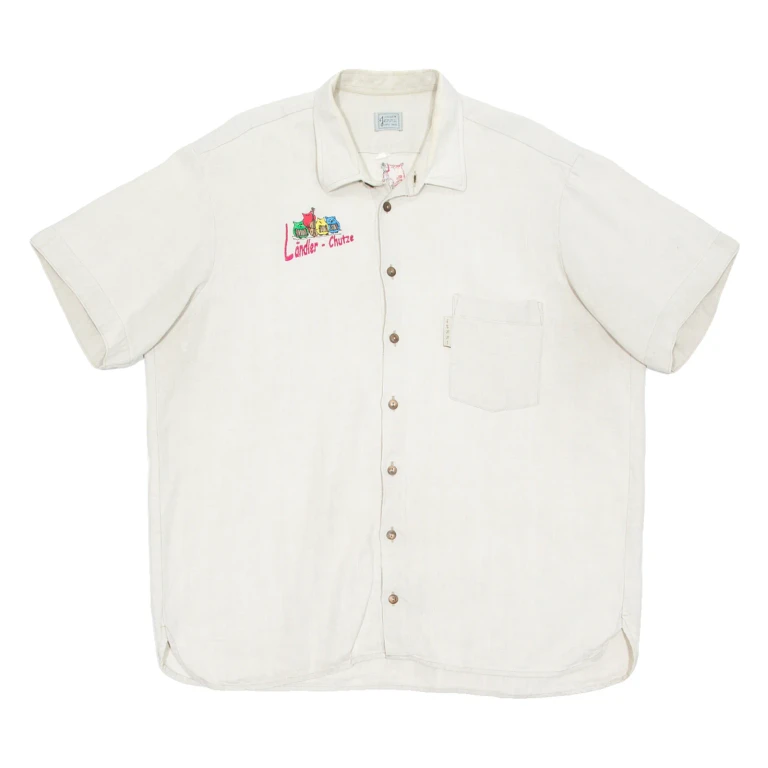 Mens Denim Shirt Beige XL