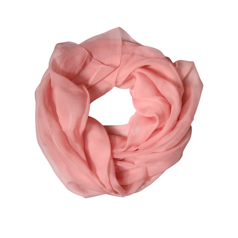 Pink Silk Rectangle Women Wrap Shawl Scarf - Women