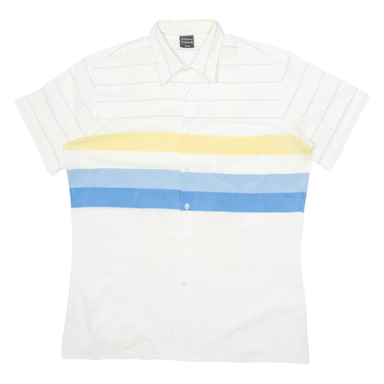 Mens Shirt White Striped M