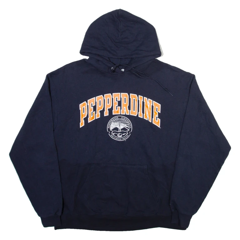 CHAMPION Pepperdine Mens Blue Hoodie USA XL