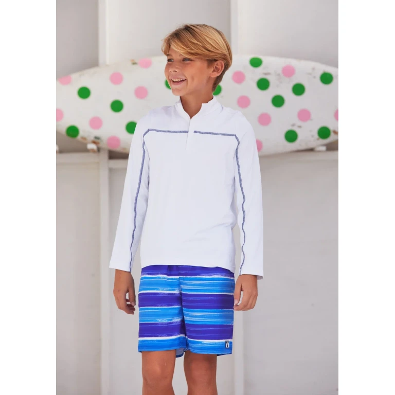 Boys San Sebastian Stripe Swim Trunk