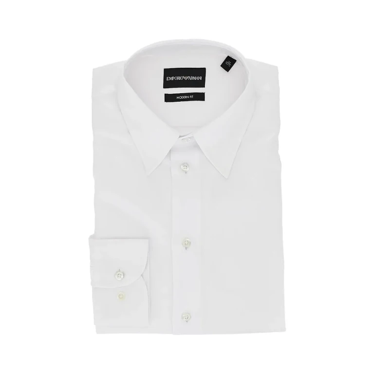 Camisa Emporio Armani para hombre de sarga de algodón, corte moderno