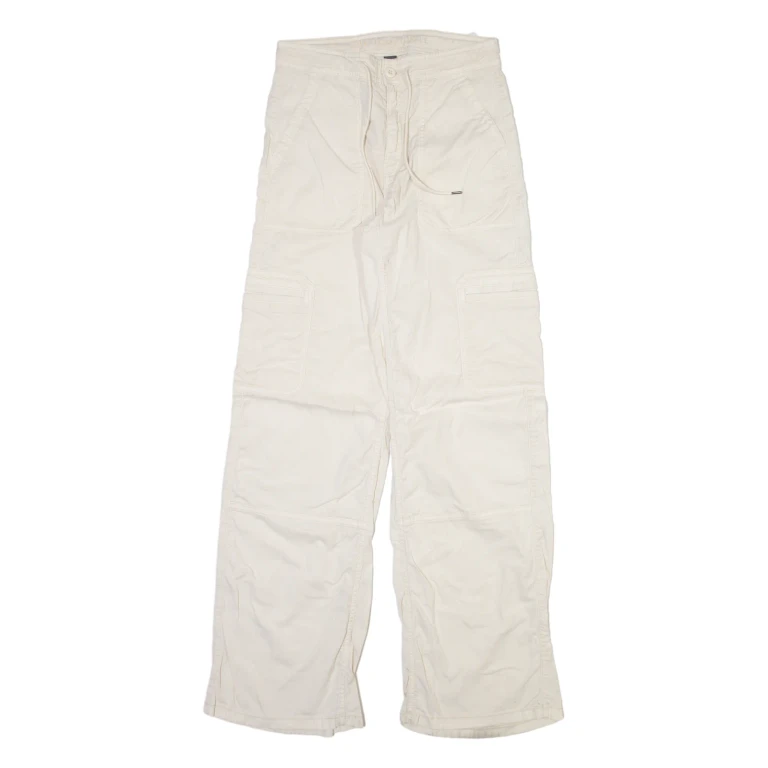AMERICAN EAGLE Womens Trousers Cream Regular Wide-Leg W27 L31