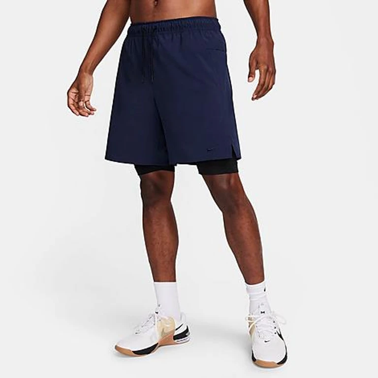 Nike Men's Unlimited Dri-FIT 2-in-1 7" Versatile Shorts in Obsidian/Black Size: Small