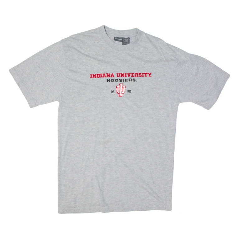 PRO EDGE Indiana Hoosiers Basketball Mens T-Shirt Grey USA L