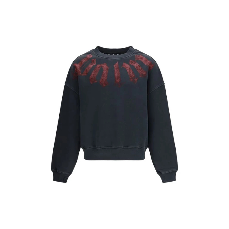 Palm Angels Black Cotton Sweatshirt Clothing - Men