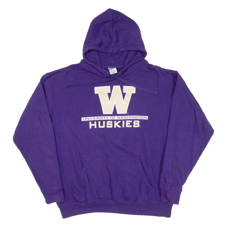 RUSSELL ATHLETIC University Of Washington Huskies Mens Purple Hoodie USA XL
