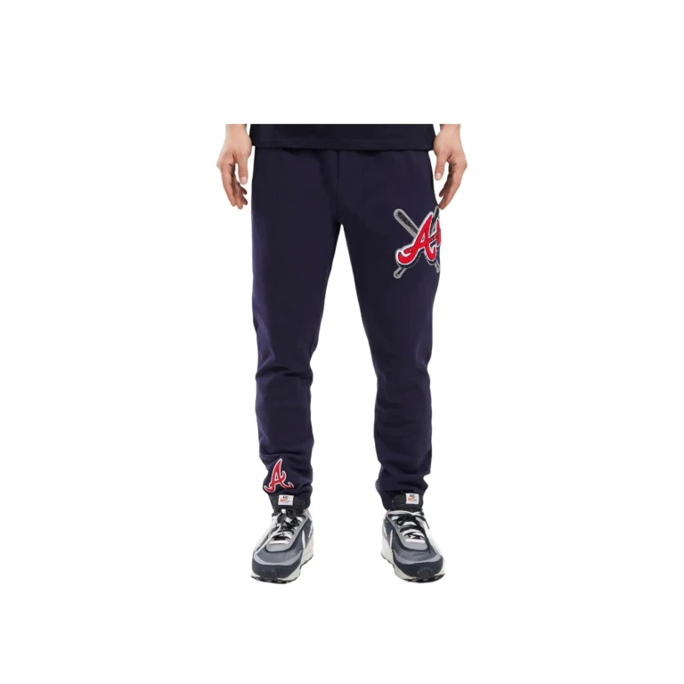 Atlanta Braves Mash Up Logo Men Sweatpants Midnight Navy