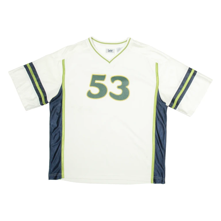 LEE 53 Mens Football Shirt Jersey White USA V-Neck XL