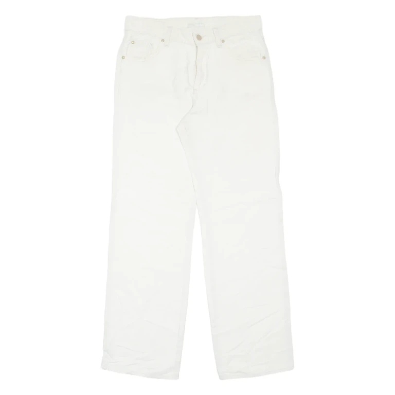 ANGELS Womens Trousers White Regular Straight W30 L30