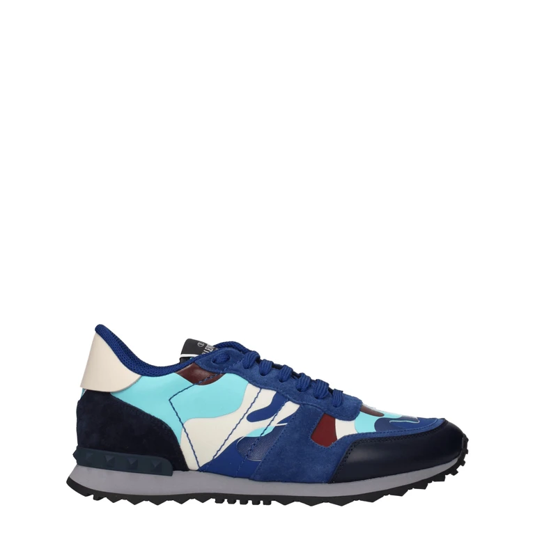Blue Leather Athletic Sneakers - Men