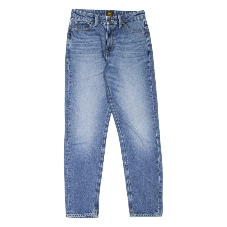 LEE Womens Jeans Blue Regular Mom Stone Wash W26 L31