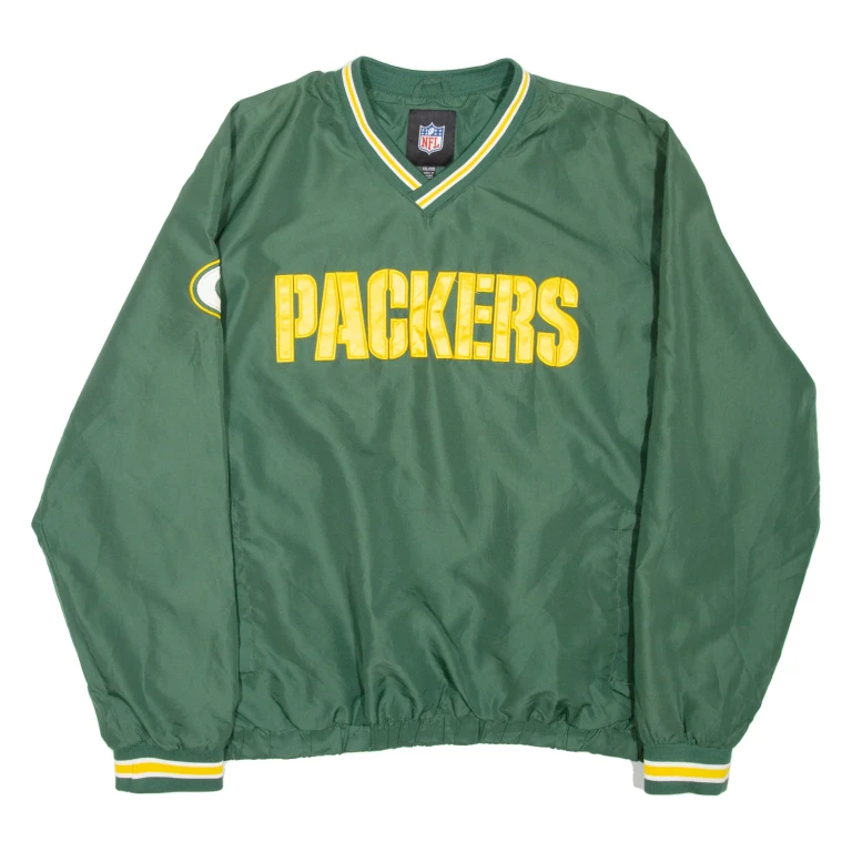 NFL Green Bay Packers Training Mens Sweatshirt Green V-Neck USA 2XL