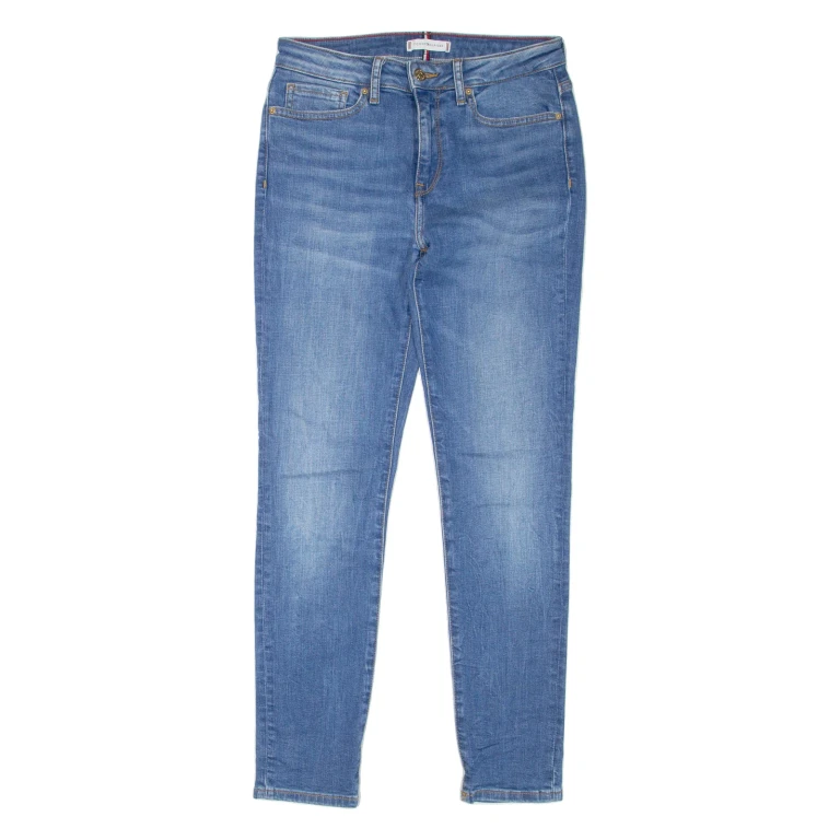 TOMMY HILFIGER Womens Jeans Blue Regular Skinny Stone Wash W27 L28
