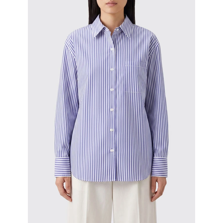 Relaxed Fit Striped Cotton Shirt with Dropped Shoulders (RA8L26SSMCONVYST)