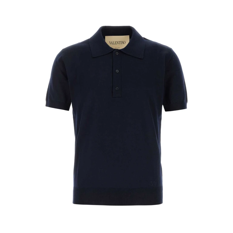 Valentino Garavani Midnight Blue Wool Polo Shirt Navy Maglie - Men