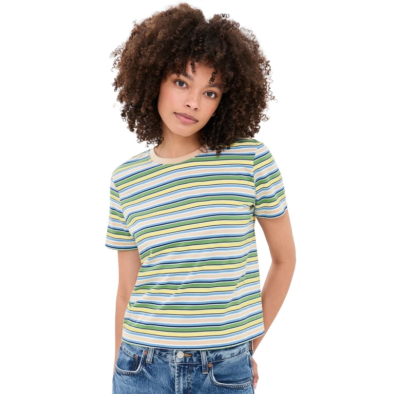 Joe's Jeans The Easy Tee Citrus Multi Stripe S
