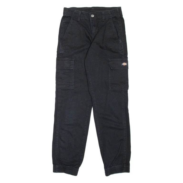 DICKIES Cargo Style Workwear Womens Trousers Black Regular Tapered W26 L29