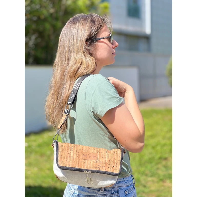 Double-Sided Crossbody Flop Bag soft natural