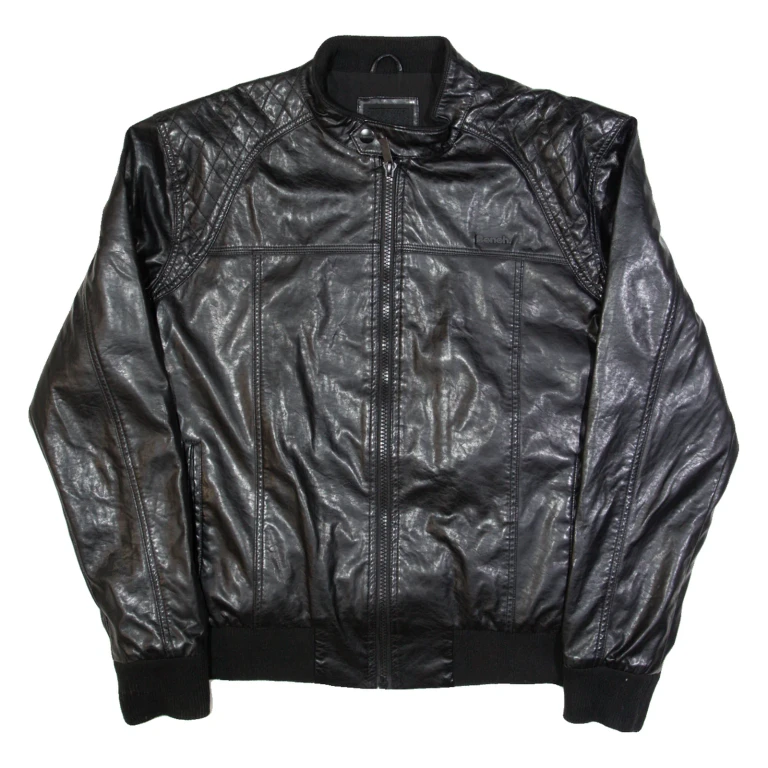 BENCH Mens Biker Jacket Black XL