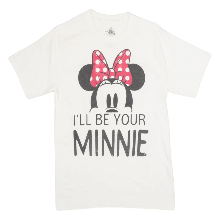 DISNEY Minnie Mouse Womens T-Shirt Cream S