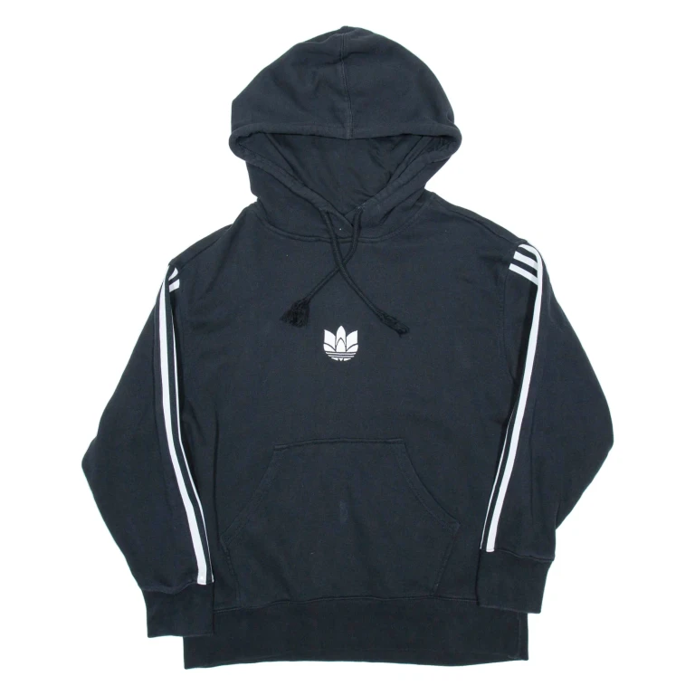 ADIDAS Womens Black Hoodie UK 4