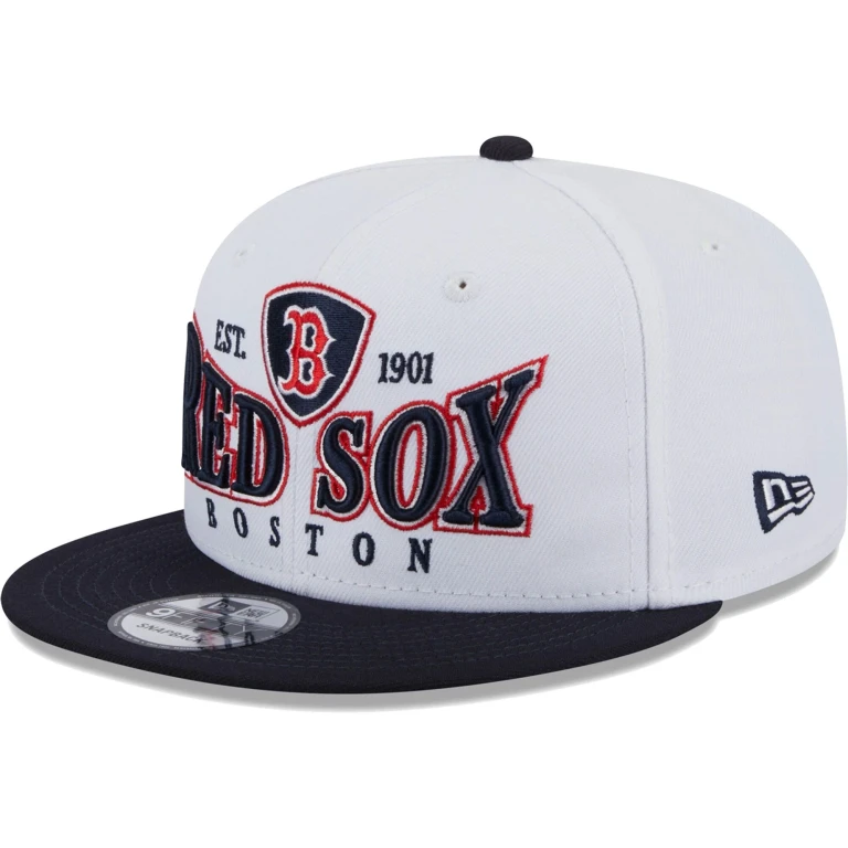Men's MLB Boston Red Sox 950 Crest Stack Snapback White/Navy