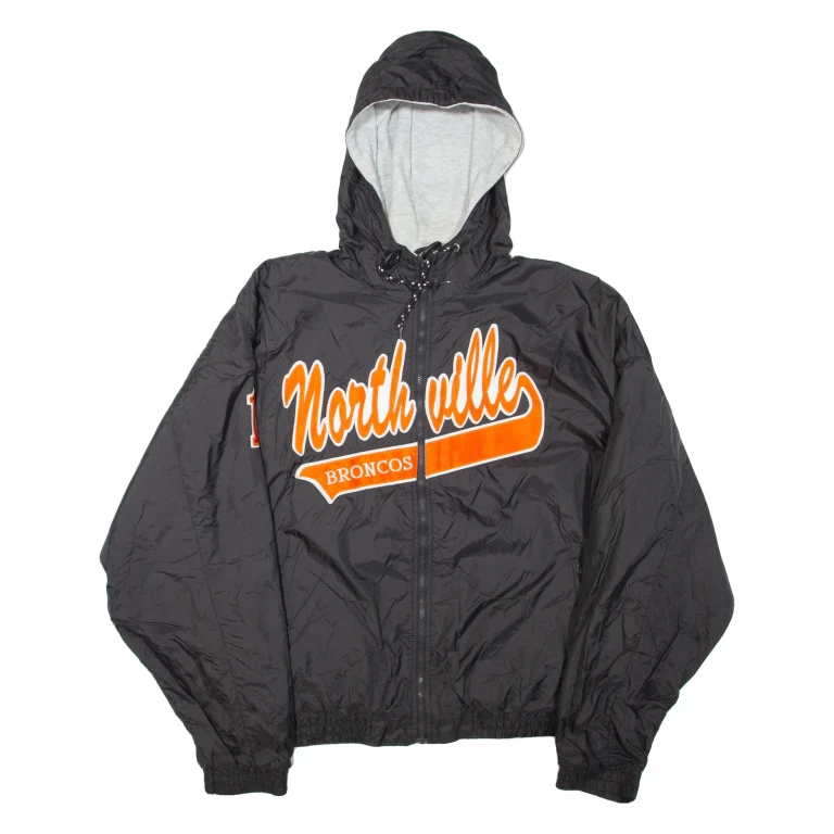 HOLLOWAY North Ville Broncos Mens Jacket Black Nylon USA Hooded 2XL
