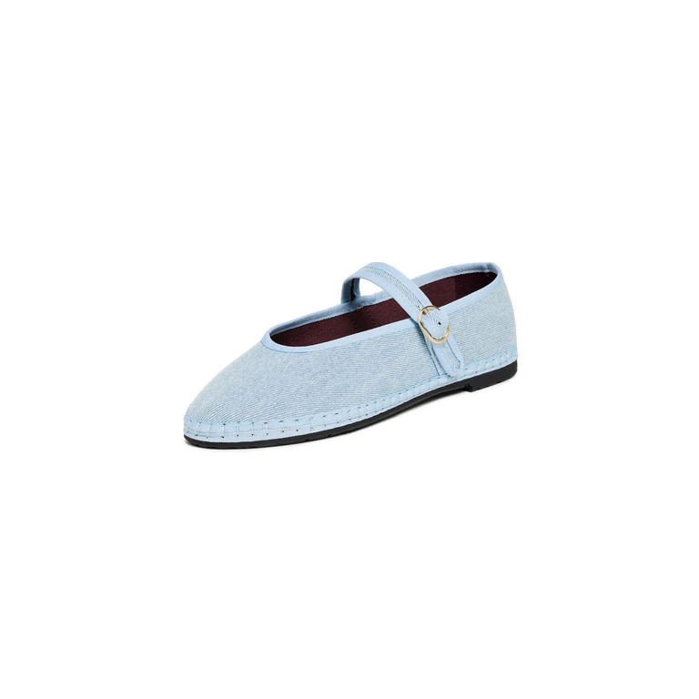 Pierre Light Denim Mary Jane Falts Light Denim Blue 38
