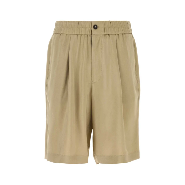 Giorgio Armani Cappuccino Twill Bermuda Shorts Fango Exterior: Viscose - Men